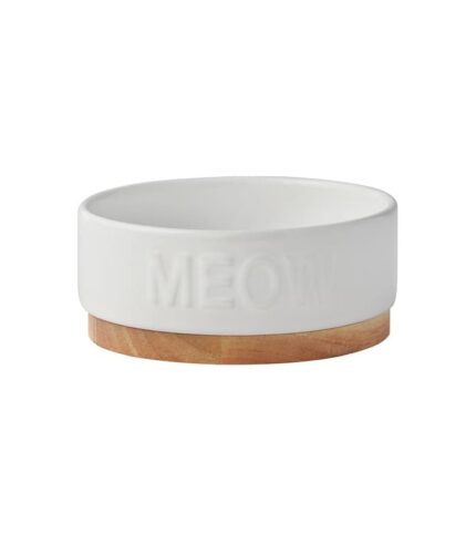 Frisco Round Meow Non-skid Ceramic Cat Bowl
